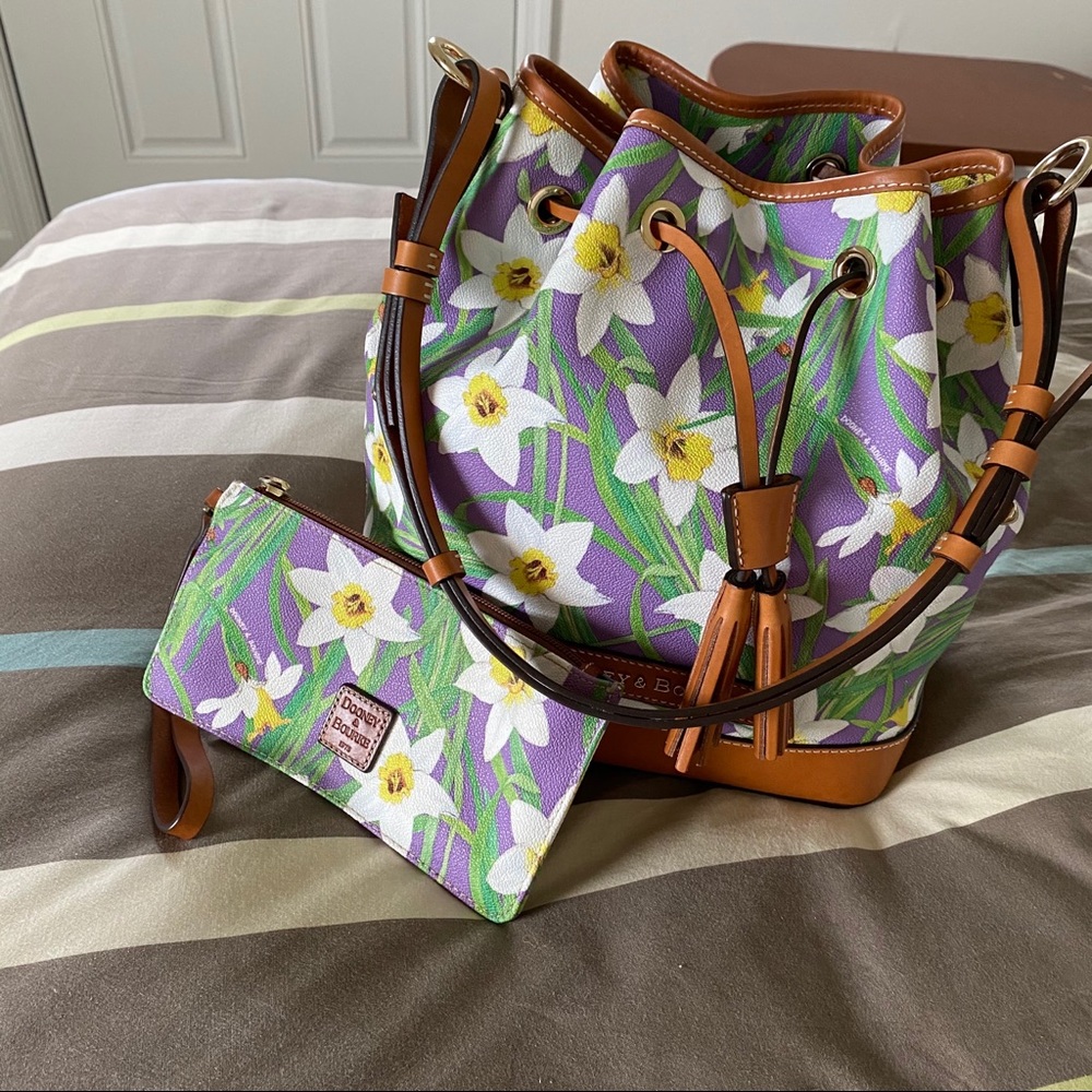 DOONEY & BOURKE Drawstring Daffodil Bag & Wristlet
